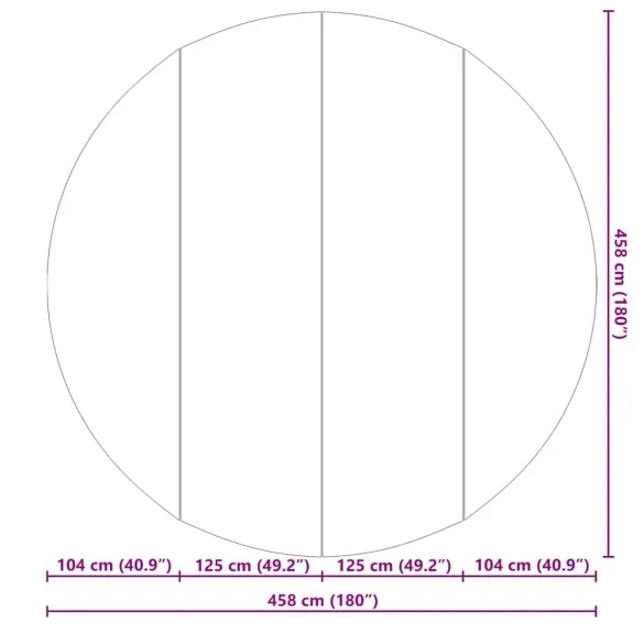 Foaie de sol piscină rotundă, neagră, Ø 458 cm - Non-woven