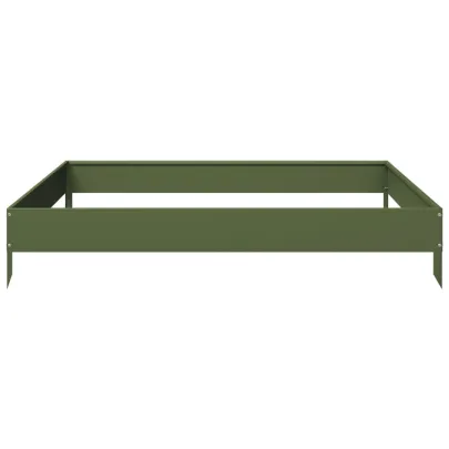 Strat Ridicat Grădină Oțel Verde 100x100 cm - Livrare Gratuită