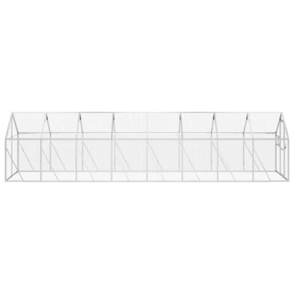Volieră Păsări Aluminiu Argintiu 1.79x8x1.85m - Livrare Gratuită