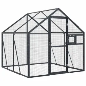 Volieră Păsări Antracit - Aluminiu Rezistent - 1,79x2x1,85 m 2