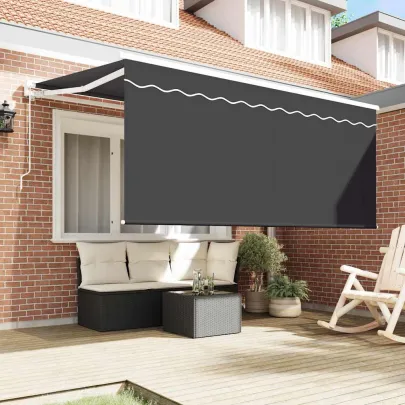 Cortină Retractabilă Manuală Antracit 300x200 cm - Umbră Externă