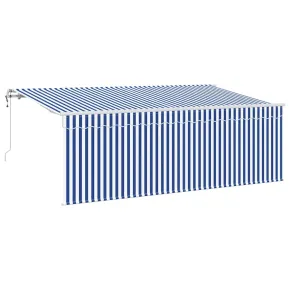 Cortină Retractabilă Exterioară Dungi Albastru-Alb 350x200 2