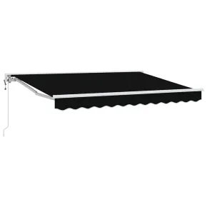 Cortină Retractabilă Manuală Negru 350x200 cm | Ușor de Montat 2