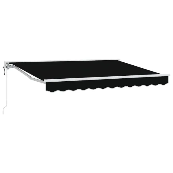 Cortină Retractabilă Manuală Negru 350x200 cm | Ușor de Montat