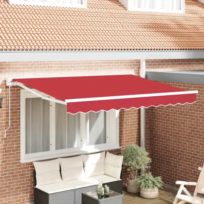 Cortină Retractabilă Manuală Roșie 350x200 cm | Livrare Gratuită