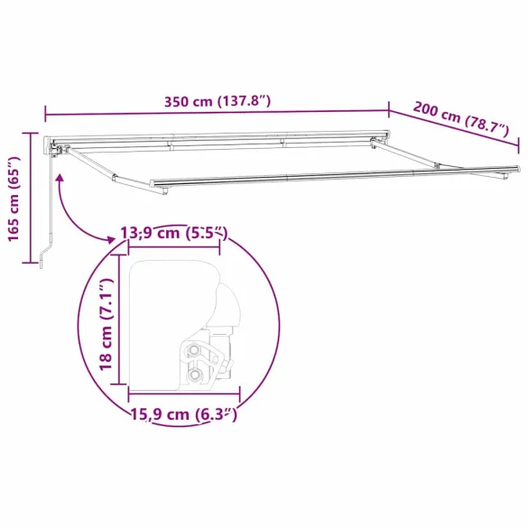 Cortină Retractabilă Manuală Roșie 350x200 cm | Livrare Gratuită