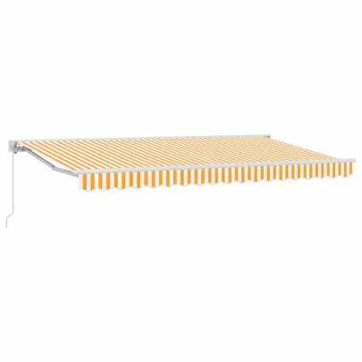 Cortină Retractabilă Manuală 400x200 cm Galben-Alb | UMBRĂ