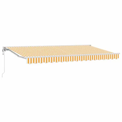 Cortină Retractabilă Manuală Galben-Alb 400x200 cm | UMBRELĂ
