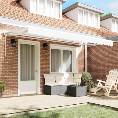 Cortină Retractabilă Manuală Albă 400x200 cm - Livrare Gratuită