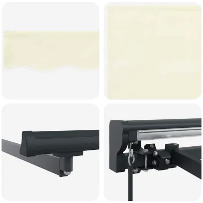 Cortină Retractabilă Manuală Crem 300x250 cm Poliester