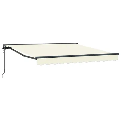 Cortină Retractabilă Crem 300x250 cm | Aluminiu și Poliester