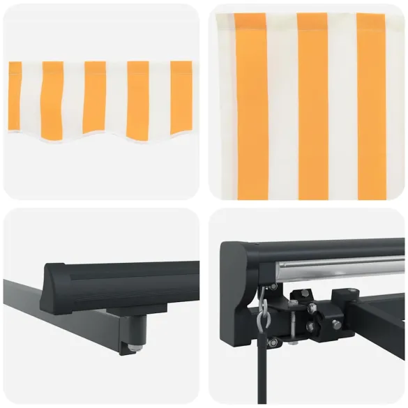 Cortină Retractabilă Manuală Galben-Alb 300x250 cm | Umbră