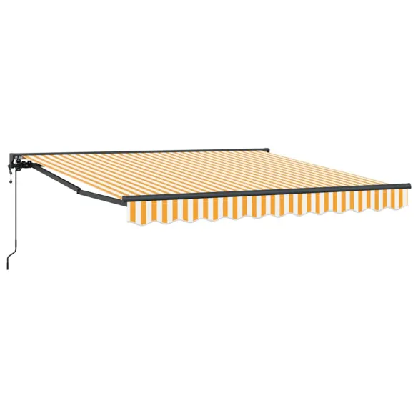 Cortină Retractabilă Manuală Galben-Alb 300x250 cm