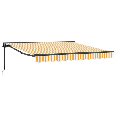 Cortină Retractabilă Manuală Galben-Alb 300x250 cm