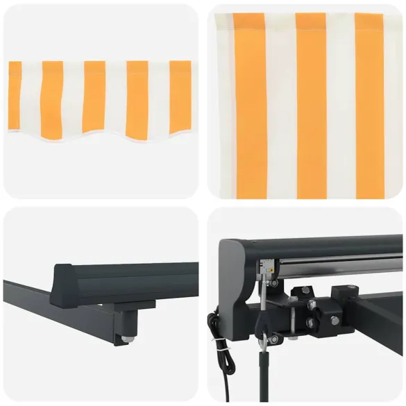 Cortină Retractabilă Manuală Galben-Alb 300x250 cm