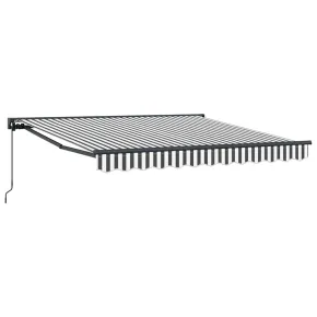Cortină Retractabilă Manuală Antracit/Alb 300x250 cm 2