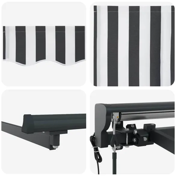 Cortină Retractabilă Antracit și Alb 300x250 cm | Ușoară