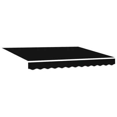 Cortină Retractabilă Manuală Negru 300x250 cm Poliester