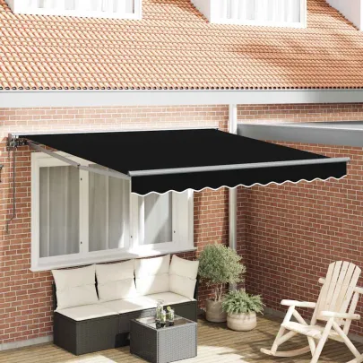 Cortină Retractabilă Manuală Negru 300x250 cm | UMBRĂ