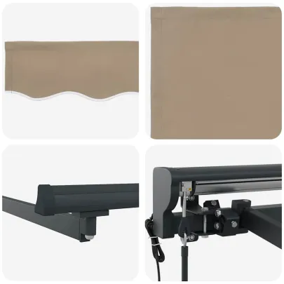 Cortină Retractabilă Manuală Bej 300x250 cm Poliester