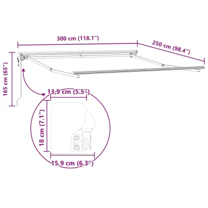 Cortină Retractabilă Manuală Bej 300x250 cm Poliester