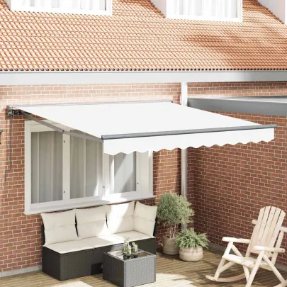 Cortină Retractabilă Manuală Albă 300x250 cm | UMBRĂ