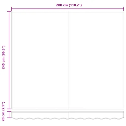 Cortină Retractabilă Verde-Galben 300x250 cm Poliester