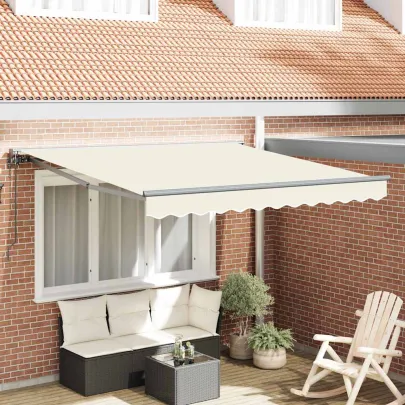 Cortină Retractabilă Crem 350x250 cm - Ușoară și Rezistentă