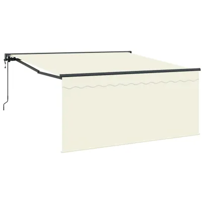 Cortină Retractabilă Manuală Crem 350x250 cm - Livrare Gratuită