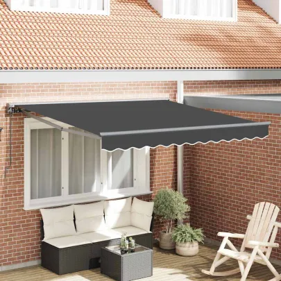Cortină Retractabilă Manuală Antracit 350x250 cm | UMBRĂ