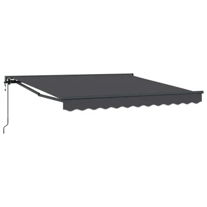 Cortină Retractabilă Manuală Antracit 350x250 cm - Umbră Perfectă