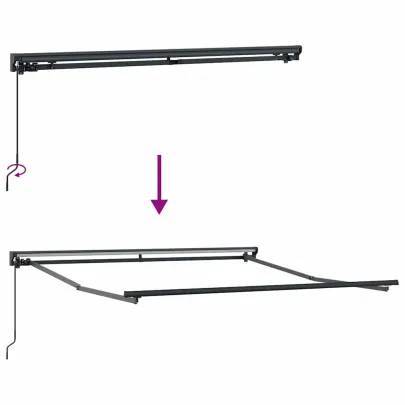Cortină Retractabilă Manuală Roșu Burgund 350x250 cm