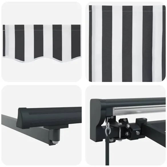 Cortină Retractabilă Manuală 350x250 cm Antracit Alb