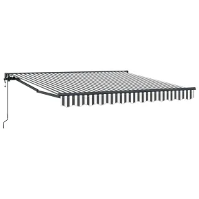Cortină Retractabilă Manuală Antracit și Alb 350x250 cm 2