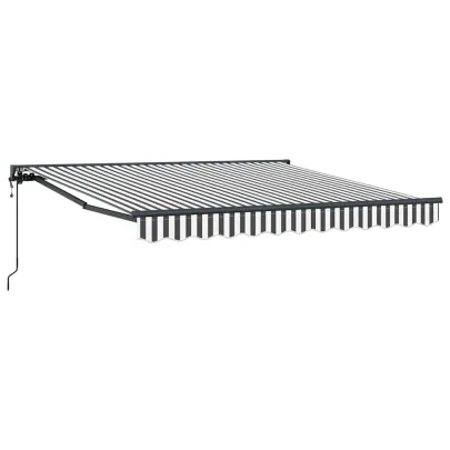 Cortină Retractabilă Manuală Antracit și Alb 350x250 cm