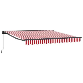 Cortină Retractabilă Manuală Roșu-Alb 350x250 cm 2