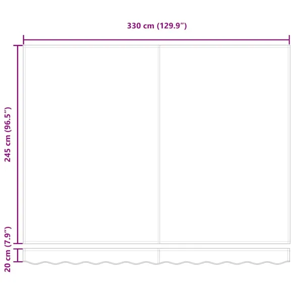 Cortină Retractabilă Manuală Albastru Marin 350x250 cm