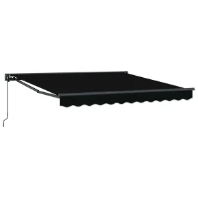 Cortină Retractabilă Manuală Negru 350x250 cm Poliester 2