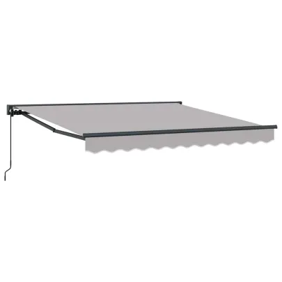 Cortină Retractabilă Manuală Gri 350x250 cm - Livrare Gratuită