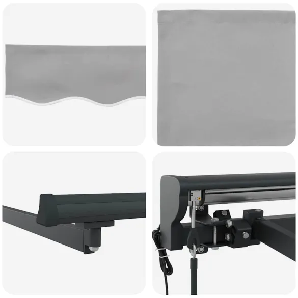 Cortină Retractabilă Manuală Gri 350x250 cm - Umbră Perfectă