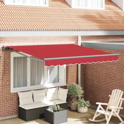 Cortină Retractabilă Manuală Roșie 350x250 cm | Livrare Gratuită