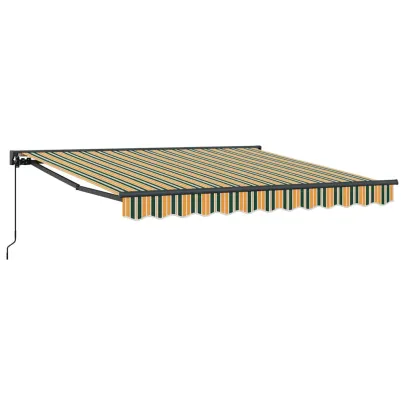 Cortină Retractabilă Manuală Verde-Galben 350x250 cm