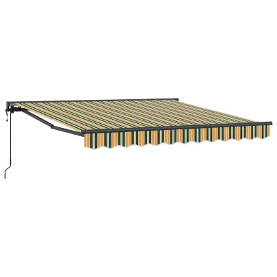 Cortină Retractabilă Manuală Verde-Galben 350x250 cm