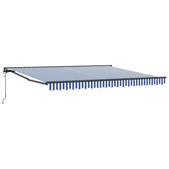 Cortină Retractabilă Manuală 400x300 cm - Albastru/Alb