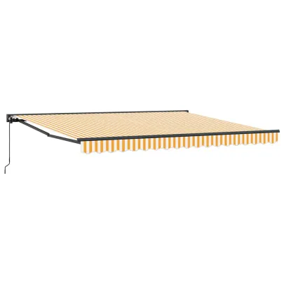 Cortină Retractabilă Manuală Galben-Alb 400x300 cm | UMBRĂ