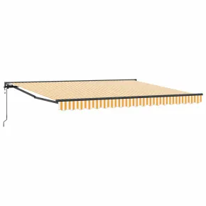 Cortină Retractabilă Manuală Galben-Alb 400x300 cm 2
