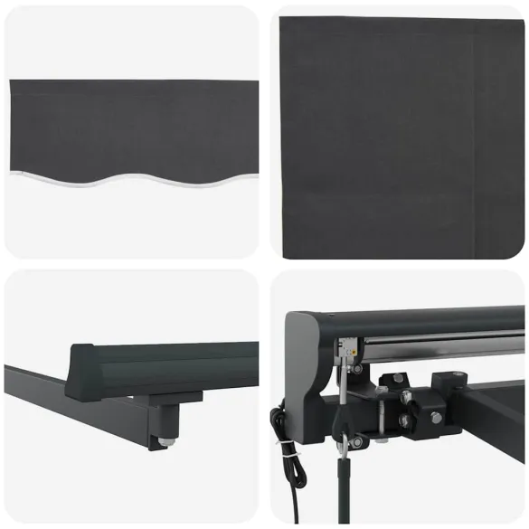 Cortină Retractabilă Manuală Antracit 400x300 cm - Umbră