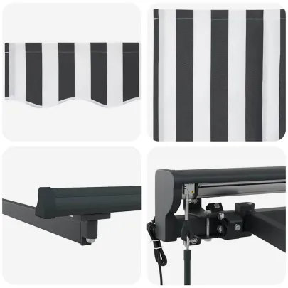 Cortină Retractabilă Manuală Antracit/Alb 400x300 cm