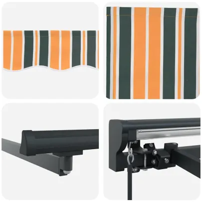 Cortină Retractabilă Manuală Verde-Galben 400x300 cm