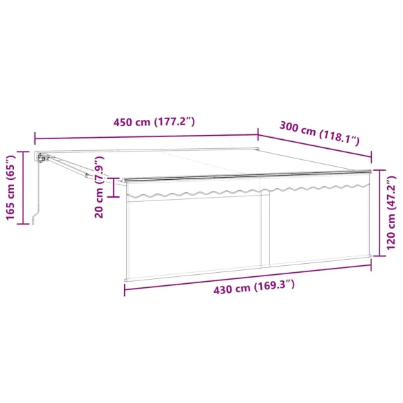 Cortină Retractabilă Albastru-Alb | Protecție UV pentru Terasă